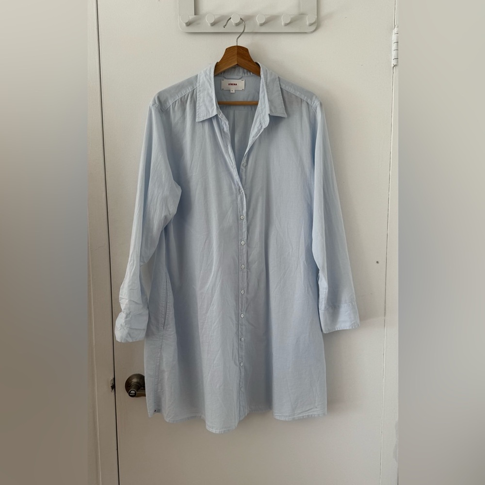 XiRENA Light Blue Casual Button Down Shirt